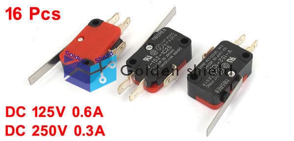 16pcs Long Hinge Lever Arm Push Button,SPDT1NO 1NC Momentary Micro Limit Switch✦ 2