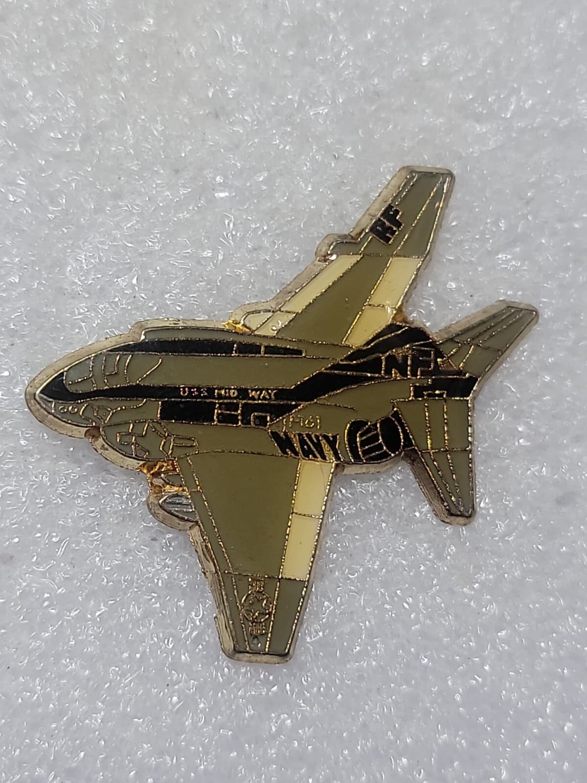 U.S. MILITARY JET AIRCRAFT HAT LAPEL PIN F-4 Phantom PLANE NAVY USAF ENAMEL VTG  3