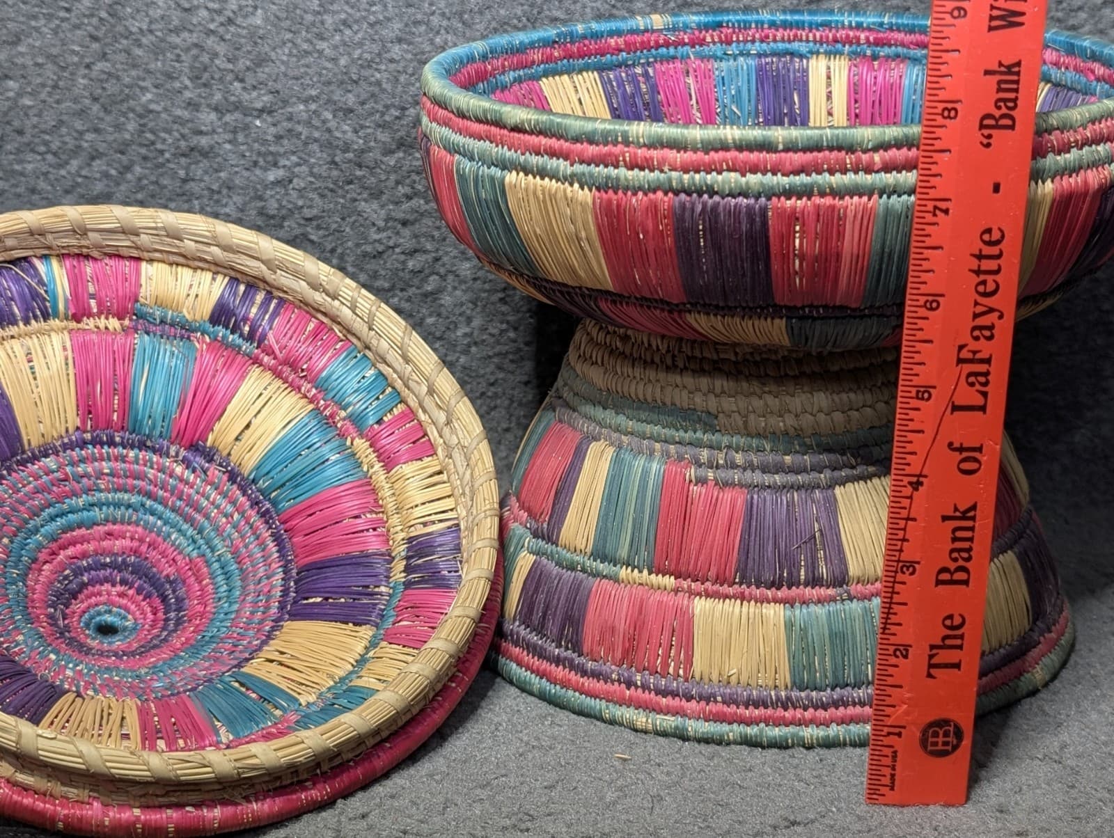 Vintage African Basket Sudanese Mosab Lidded Handcrafted Nubian Traditional Art 5