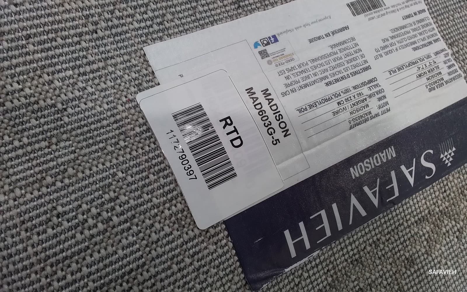 SILVER / IVORY 5'-3" x 7'-6" Flaw in Rug, Reduced Price 1172790397 MAD603G-5 4