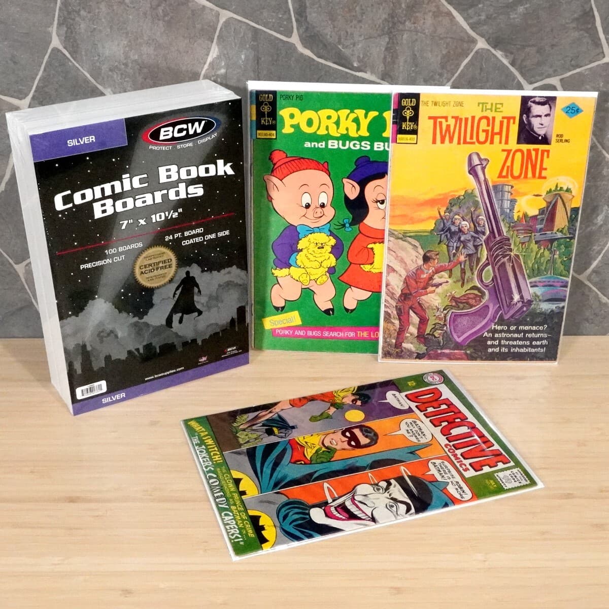 200 BCW Silver Era Comic Book Bags Sleeves + Acid Free Back Boards 7 x 10 1/2" 2