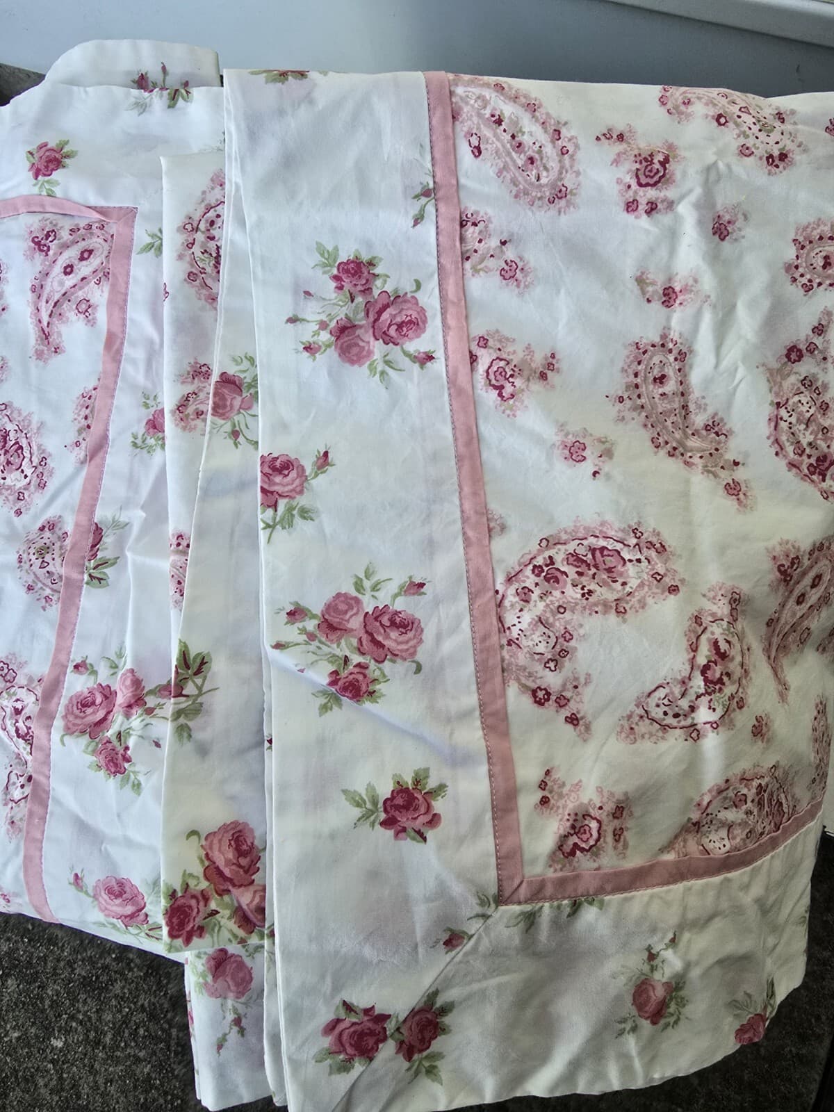 Pair of Simply Shabby Chic Floral Klng Size Pillow Shams New 100% Cotton 3