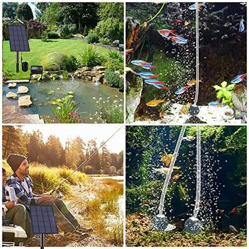 Lewisia 2.5W Solar Air Pump with Air Hose and Bubble Stone Pond Aerator Bubble  3