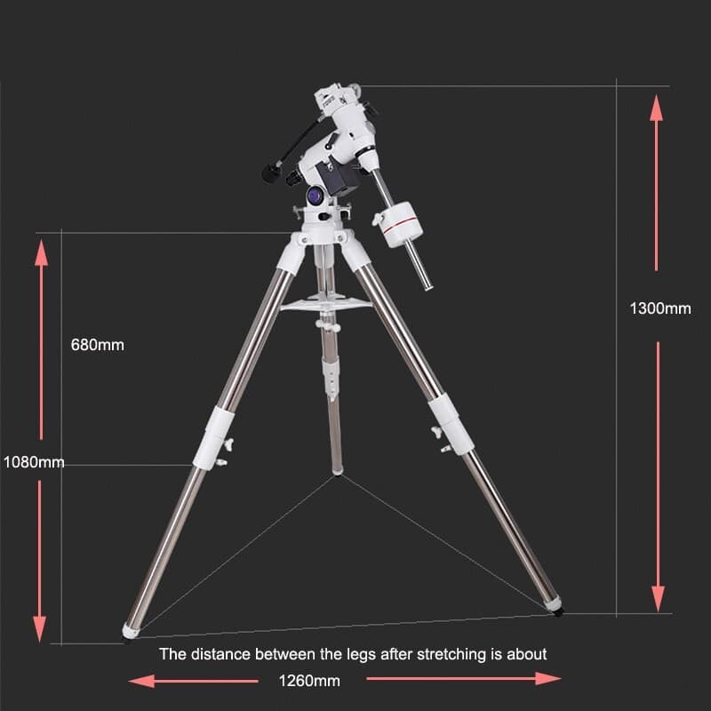Maxvision EXOS-2 Equatorial Mount - 2" Steel Tripod, 19KG Capacity, w/Polar Lens 5