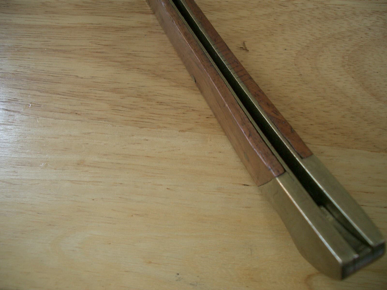 Vintage Pakistan Stainless Folding Hunting Knife Brass & Wood Handle 6