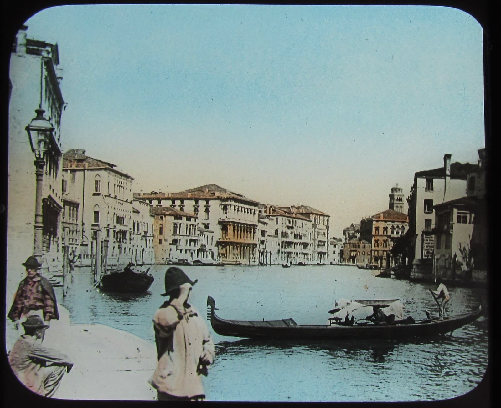 Glass Magic Lantern Slide VENICE NO20 ON THE GRAND CANAL C1900 PHOTO VENEZIA