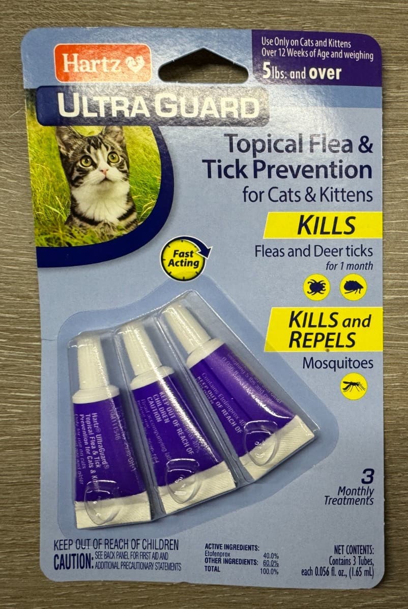Hartz UltraGuard Topical Flea Tick Prevention Cats Kittens 3 Months 5LBS & Over