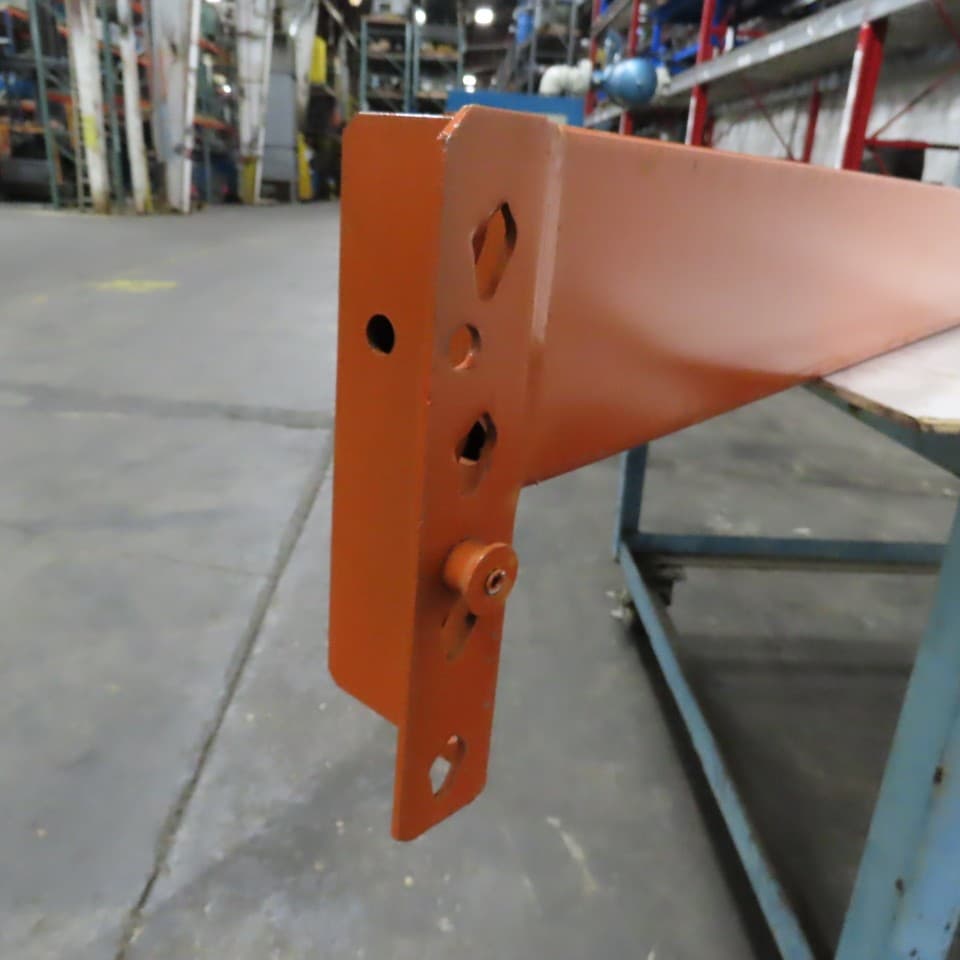 96" x 4" x 1-5/8" 40E Shaved Pin Pallet Racking Beam Shelf 5,015 lbs Lot/1 NEW 4