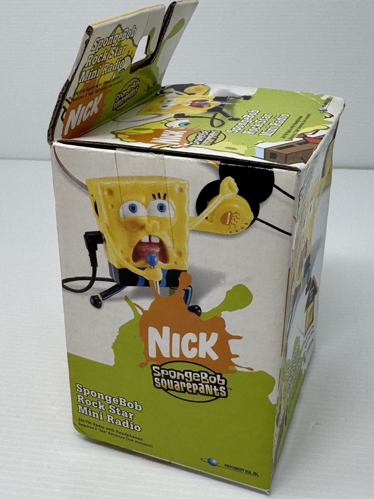 RARE Vtg Spongebob Square Pants Novelty Rock Star Mini Radio AM/FM Headphones 6