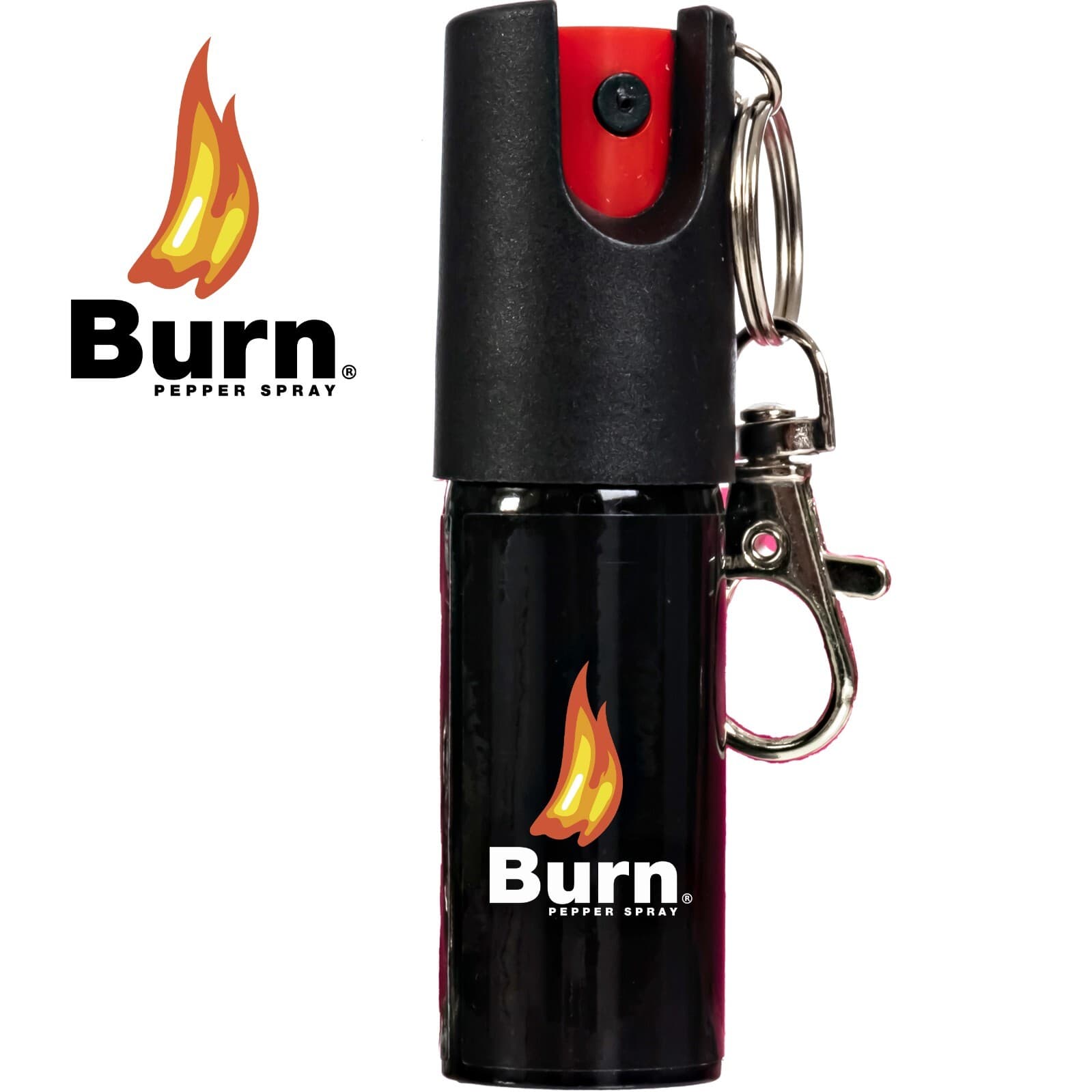 2 BURN Pepper Spray 1/2oz Keychain Keyring Unit with Safety Lock Protection 2