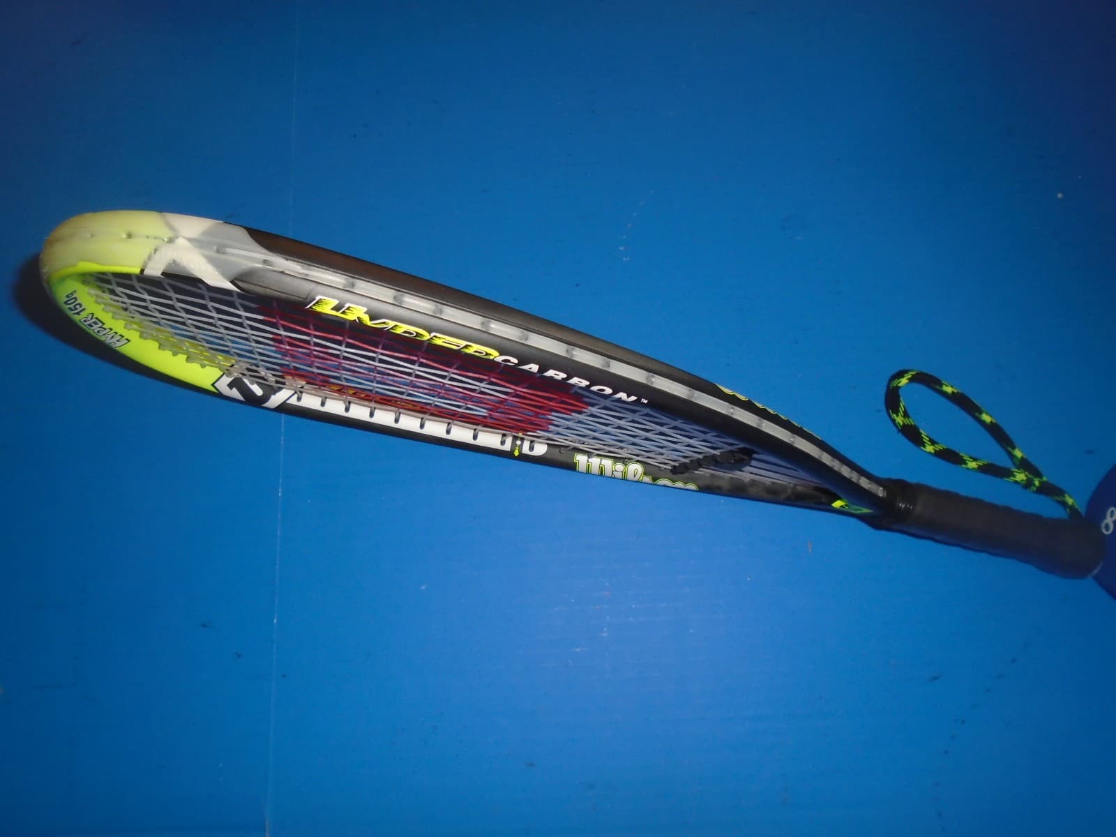 Wilson Hyper Carbon 150g Racquetball Racquet + Case. S-SM grip. VG. 5