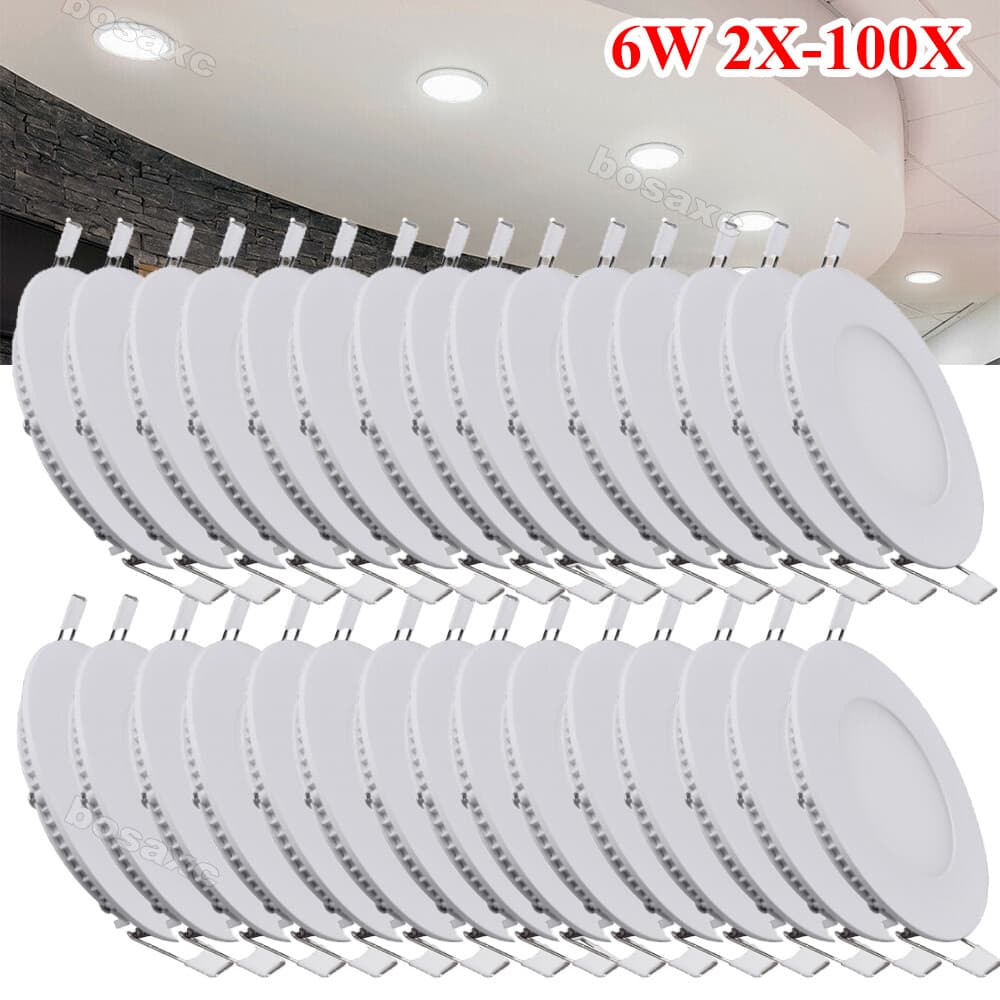 4Inch LED Ceiling Lights Ultra-Thin Recessed Retrofits Kit 6000K Daylight 6W