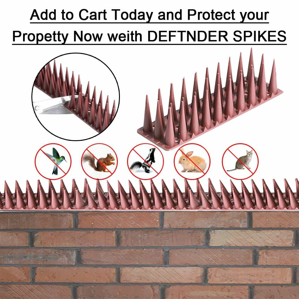 Cat Bird Repellent Spikes Outdoor Fence Spike Plastic Deterrent Climb Strips 3