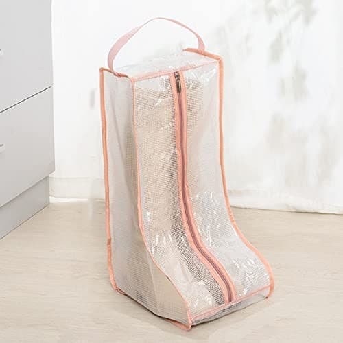 Portable Women Tall/Short Boots Storage Bags - 2 Packs Medium Pink Long 3
