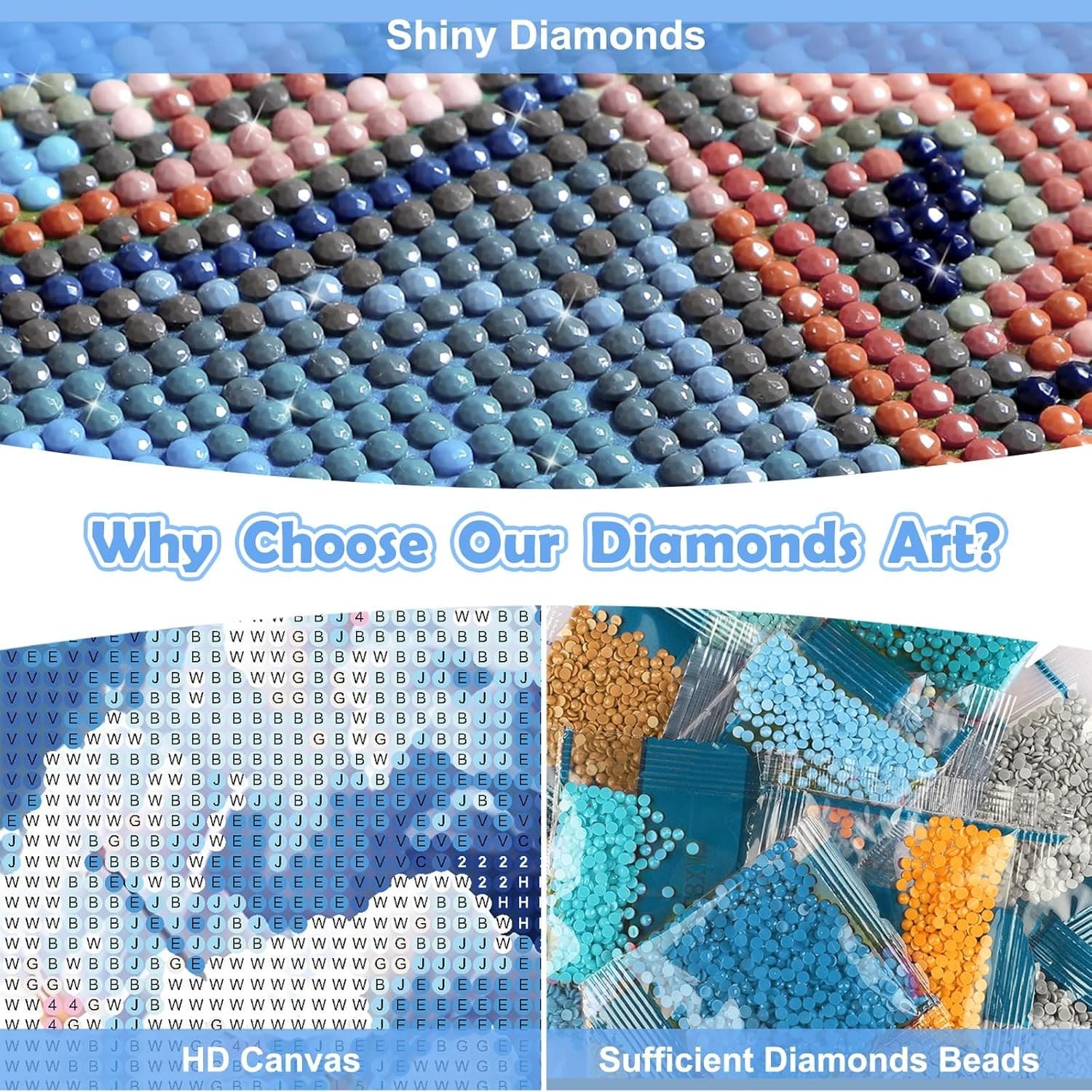 NEWENMO Diamonds Painting Kits for Adults Beginner DIY 30 cm x 40 cm, B-Beach  4