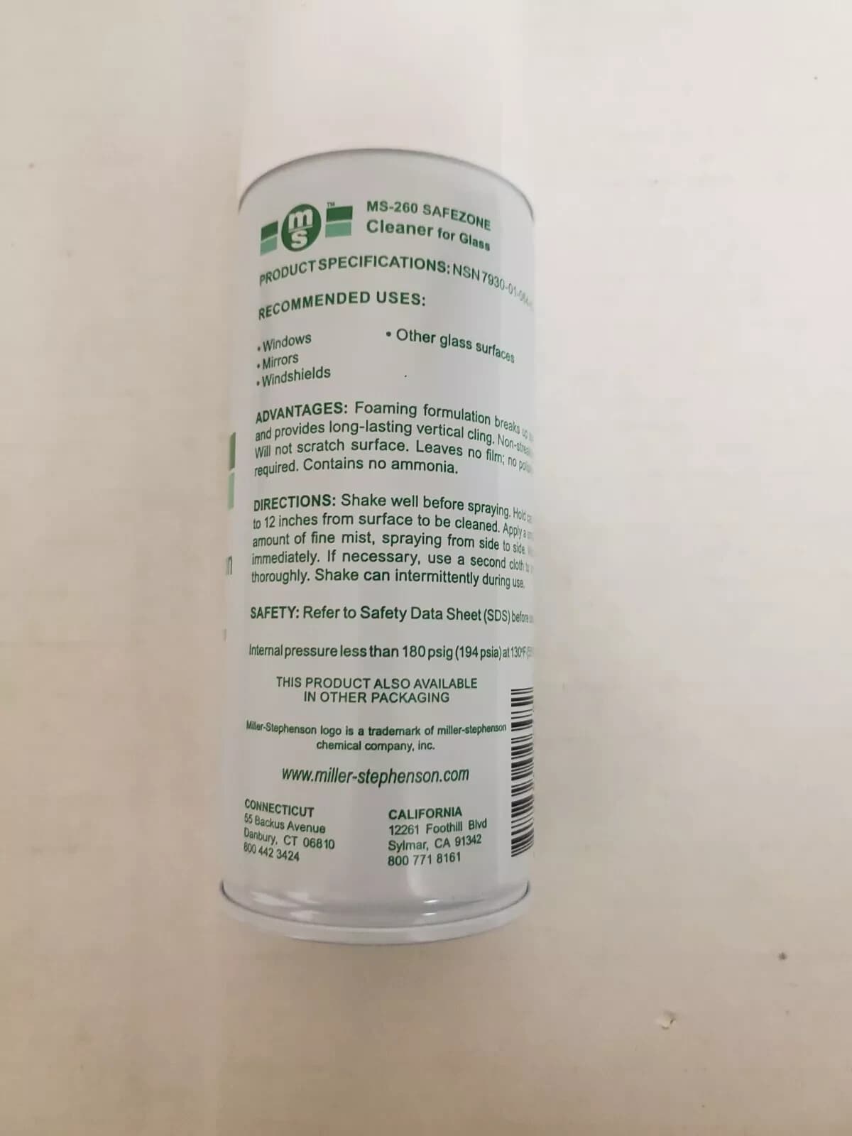 Miller Stephenson MS-260 SafeZone Glass Plastic & Metal Cleaner Industrial NEW!! 2