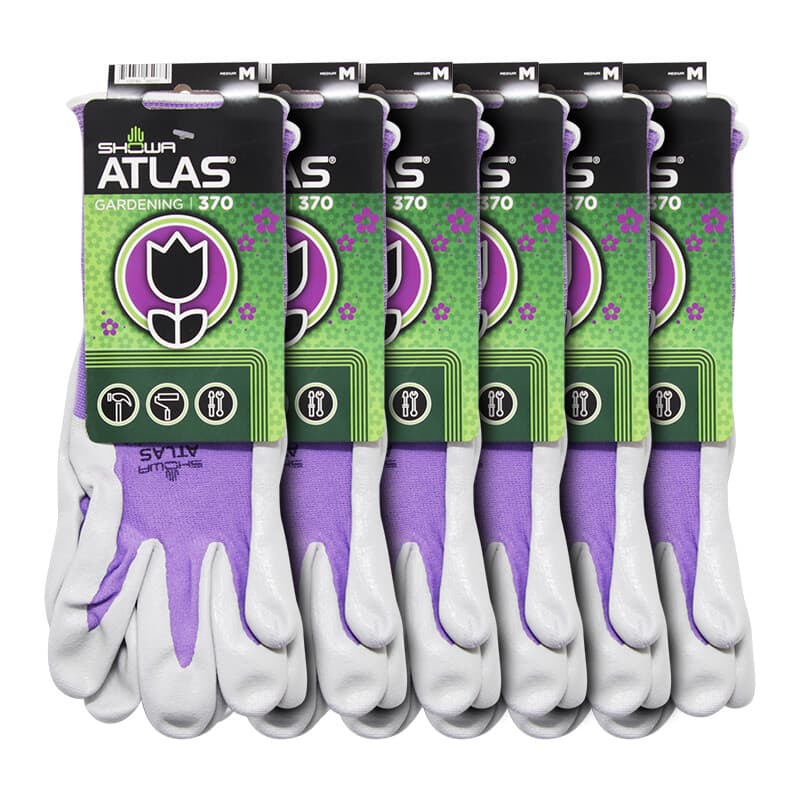 6 Pairs Atlas Showa 370 Nitrile Gloves Garden Work Paint Landscaping (ANY COLOR) 4