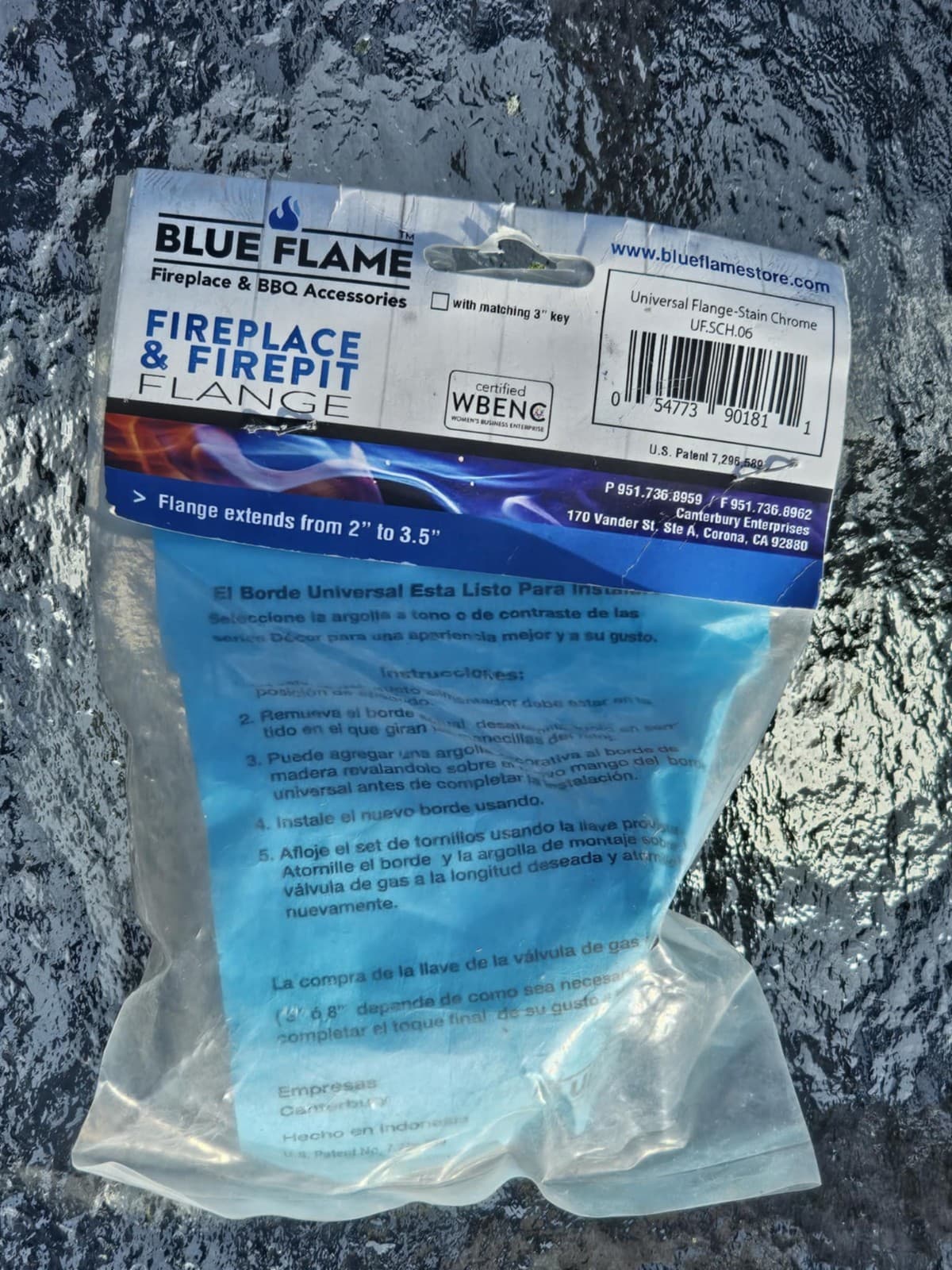 Blue Flame UF.SCH.06 Universal Gas Valve Flange Fireplace/FirePit Flange New 2