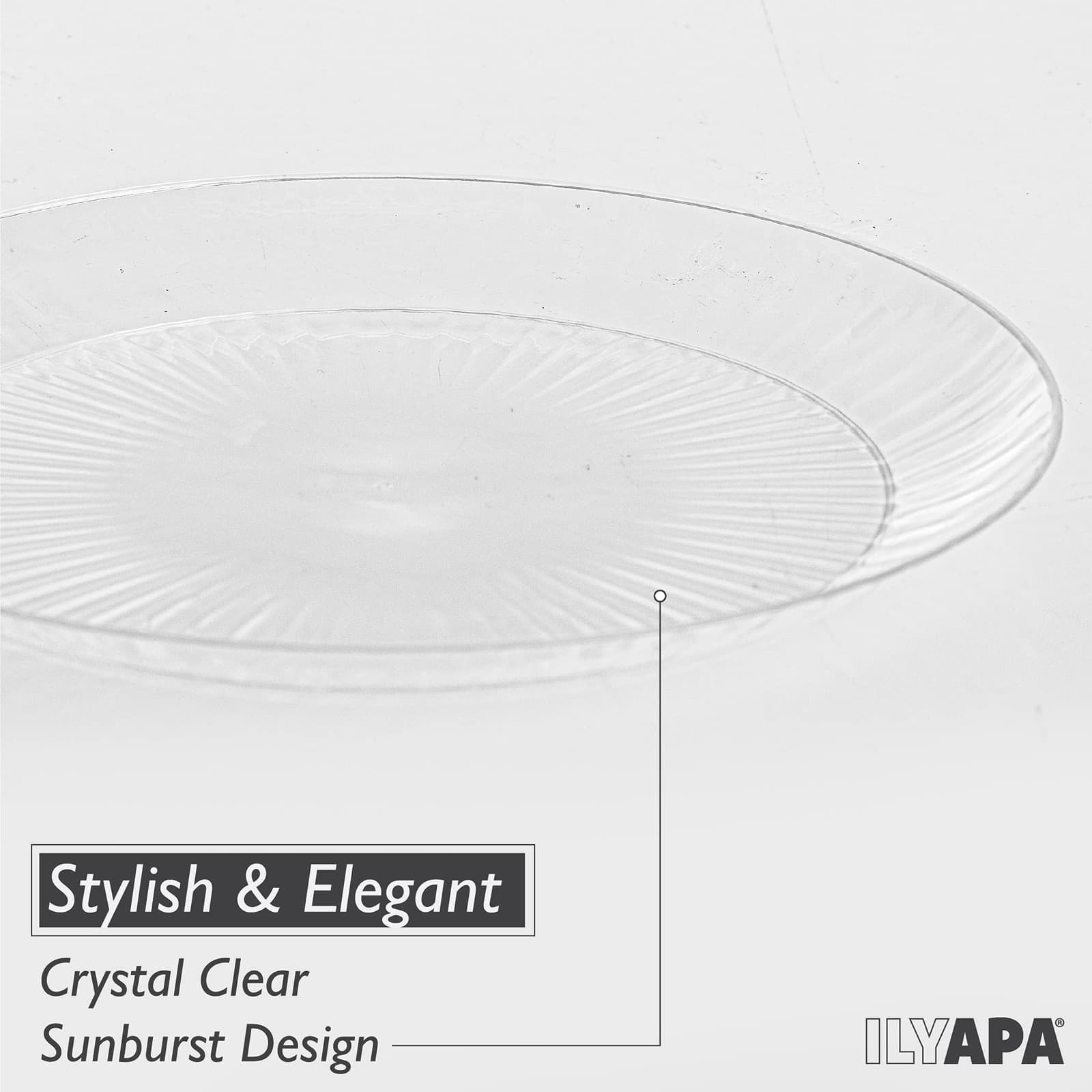 Ilyapa 100 Fancy Clear Plastic Plates, 6 Inch - Premuim Disposable Plastics 2
