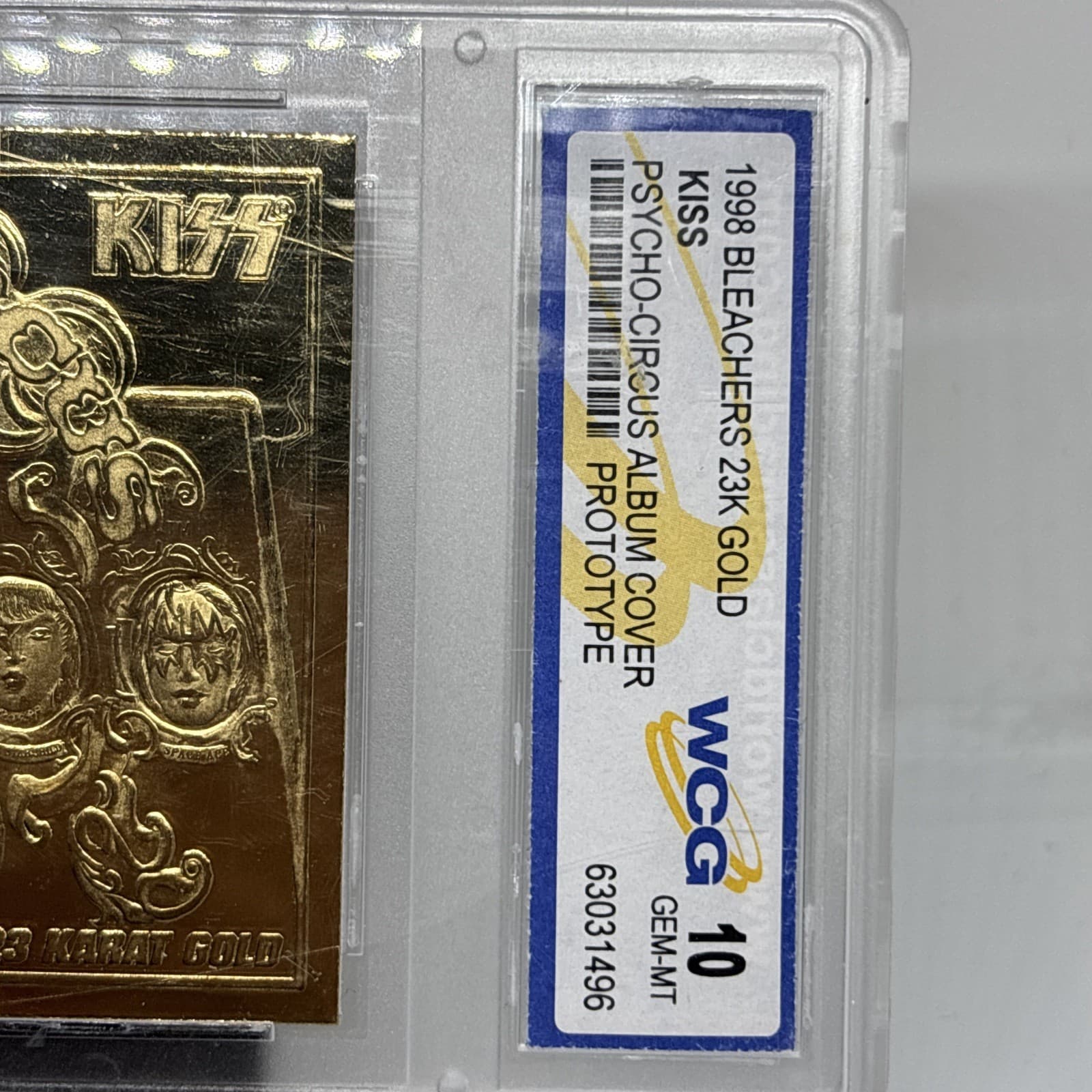 KISS “PSYCHO CIRCUS” Album Cover 23KT Gold Card Ace Frehley Graded  GEM MINT 10 5