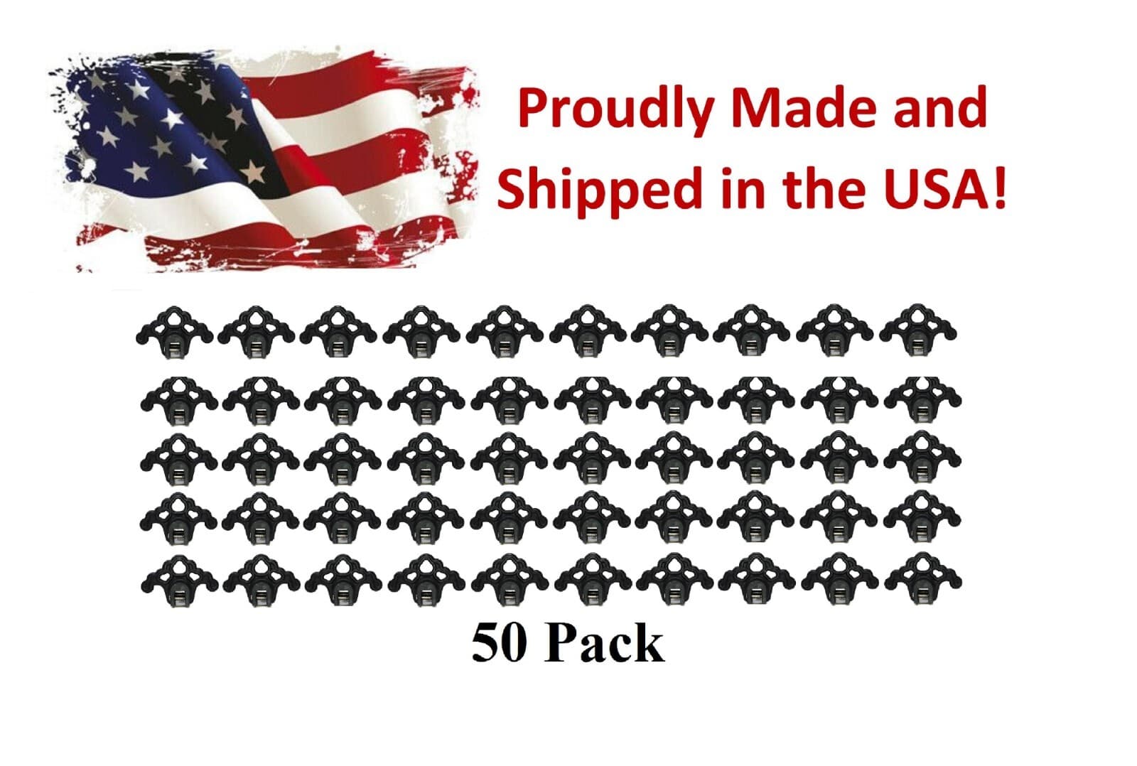 50 PLASTIC BLACK Roof Ice Guard Snow Guard Stops for Standing Seam Metal Roofing