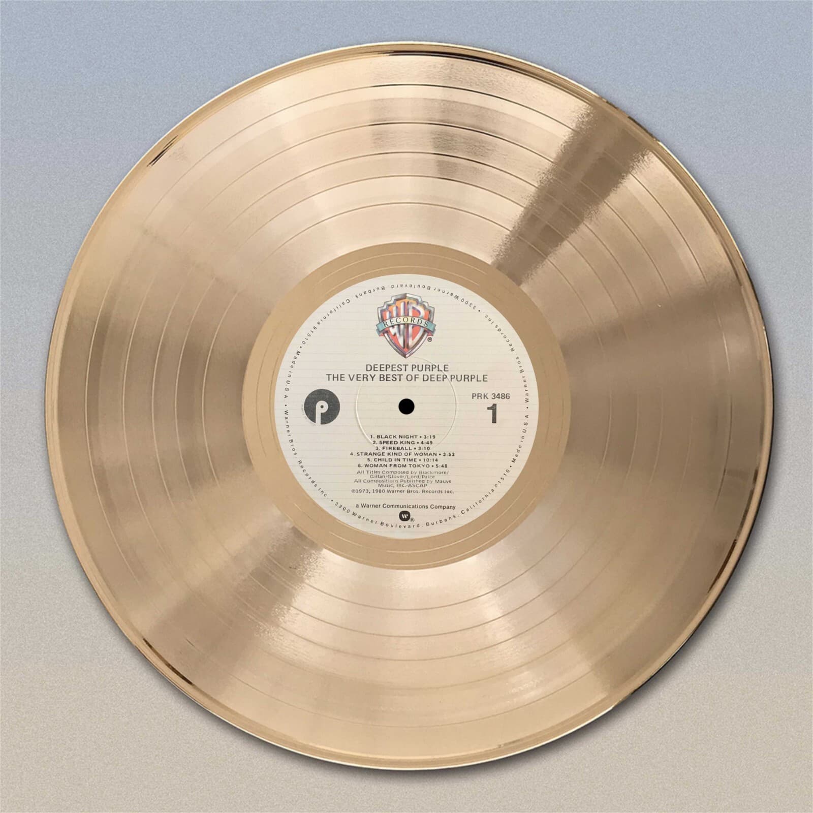 Deep Purple "The Very Best Of Deep Purple"  Gold LP Record wall art