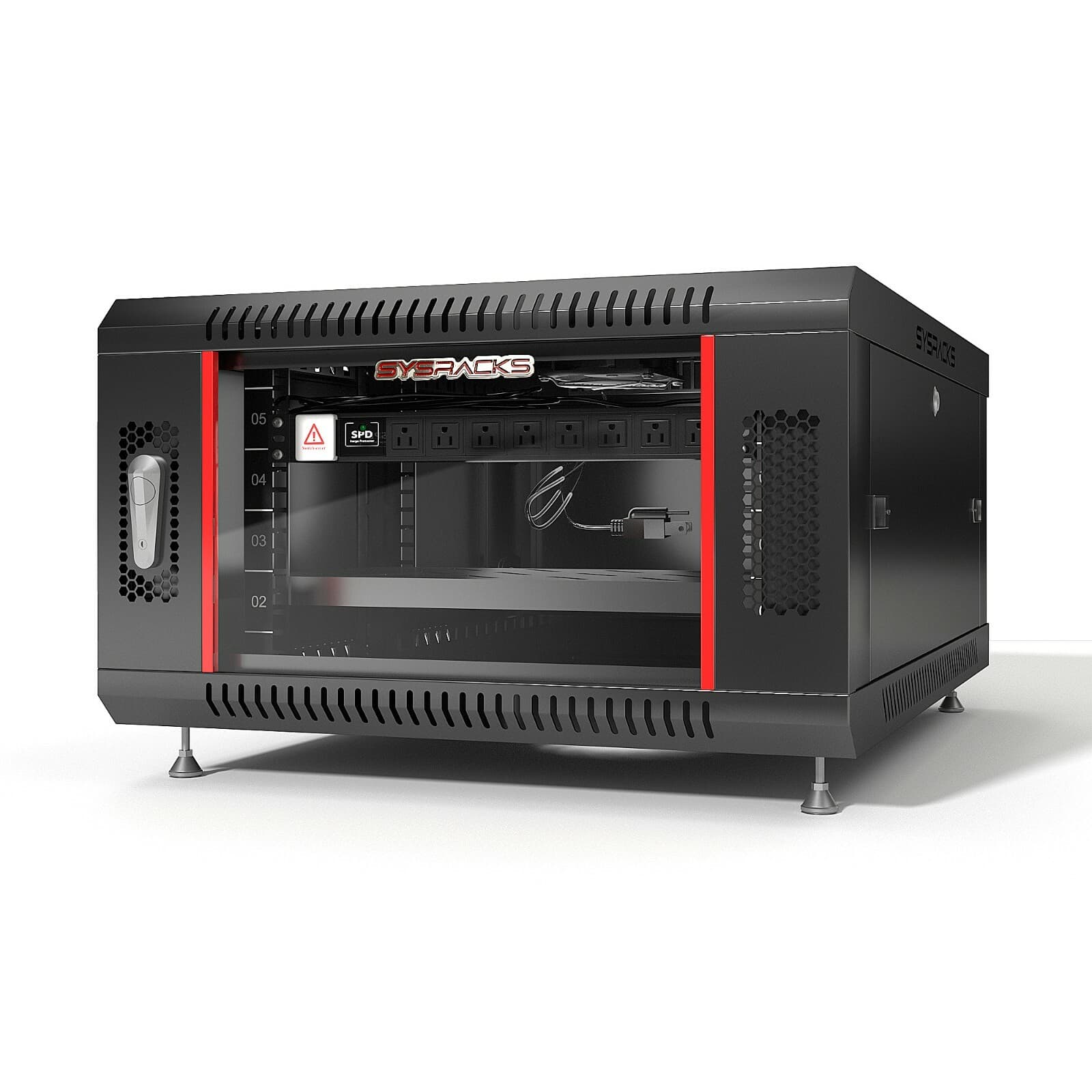 6U Wall Mount Server Rack Locking Network Cabinet Box Data Enclosure 24” Depth 4