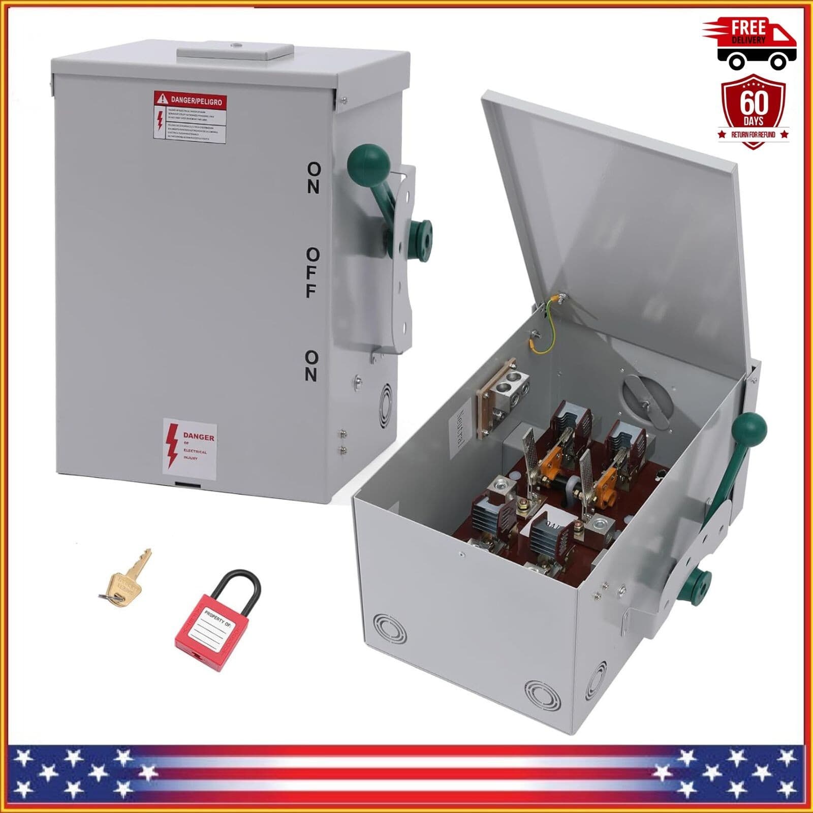 200 Amp Generator Transfer Switch 110V 240V Manual Transfer Switch Non-Fusible