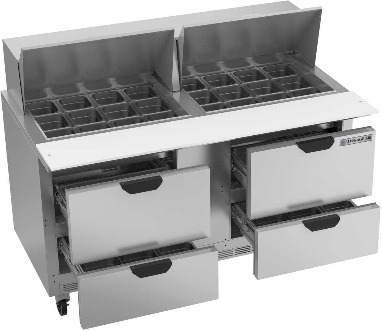 New 60" Beverage Air SPED60HC-24M-4 Sandwich Prep Table 4 Drawer Mega Top - WO1 3