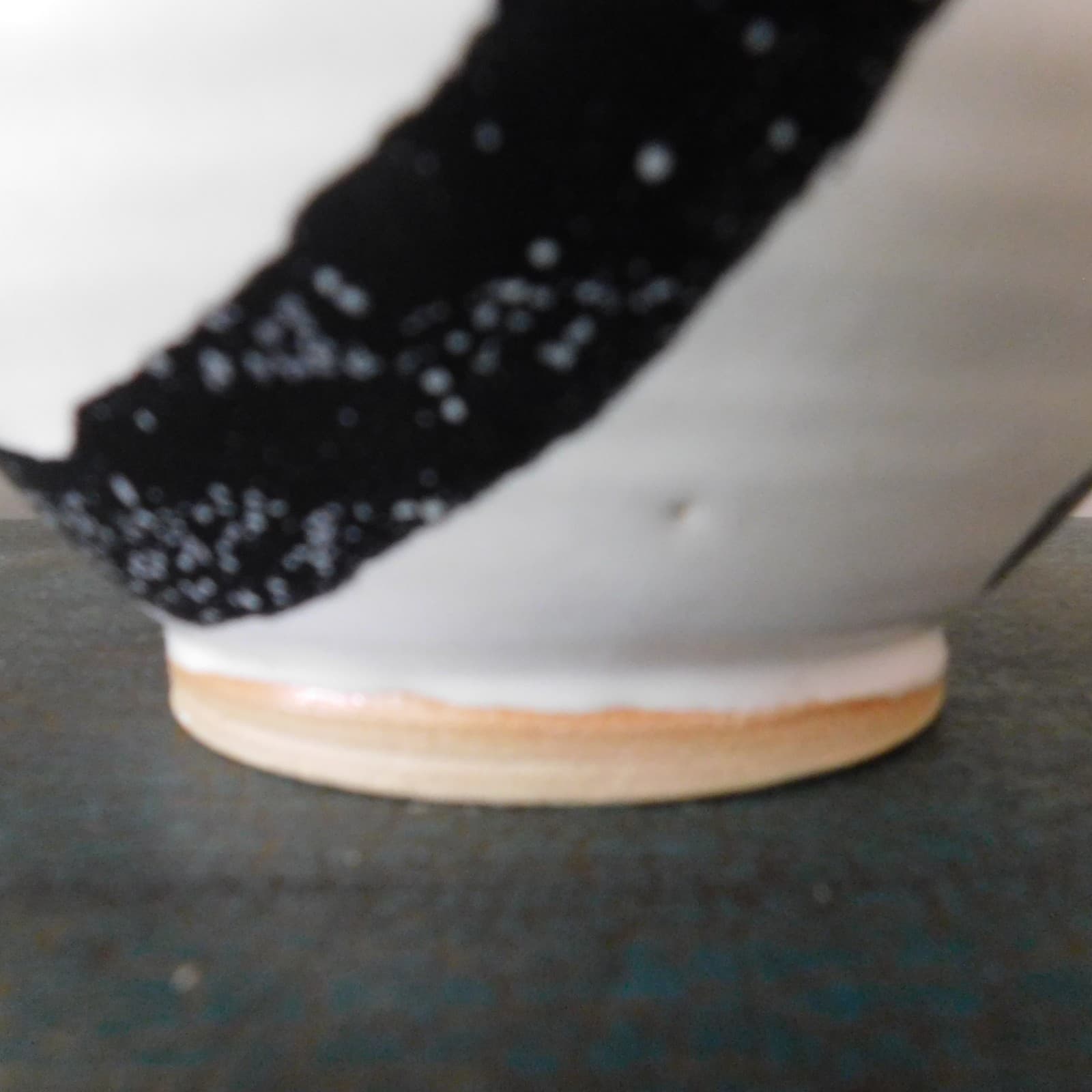 MCM 1970 JC RIVERA BEAR CHAMP HANDMADE ART POTTERY BLACK & WHITE SPLATTER BOWL 3