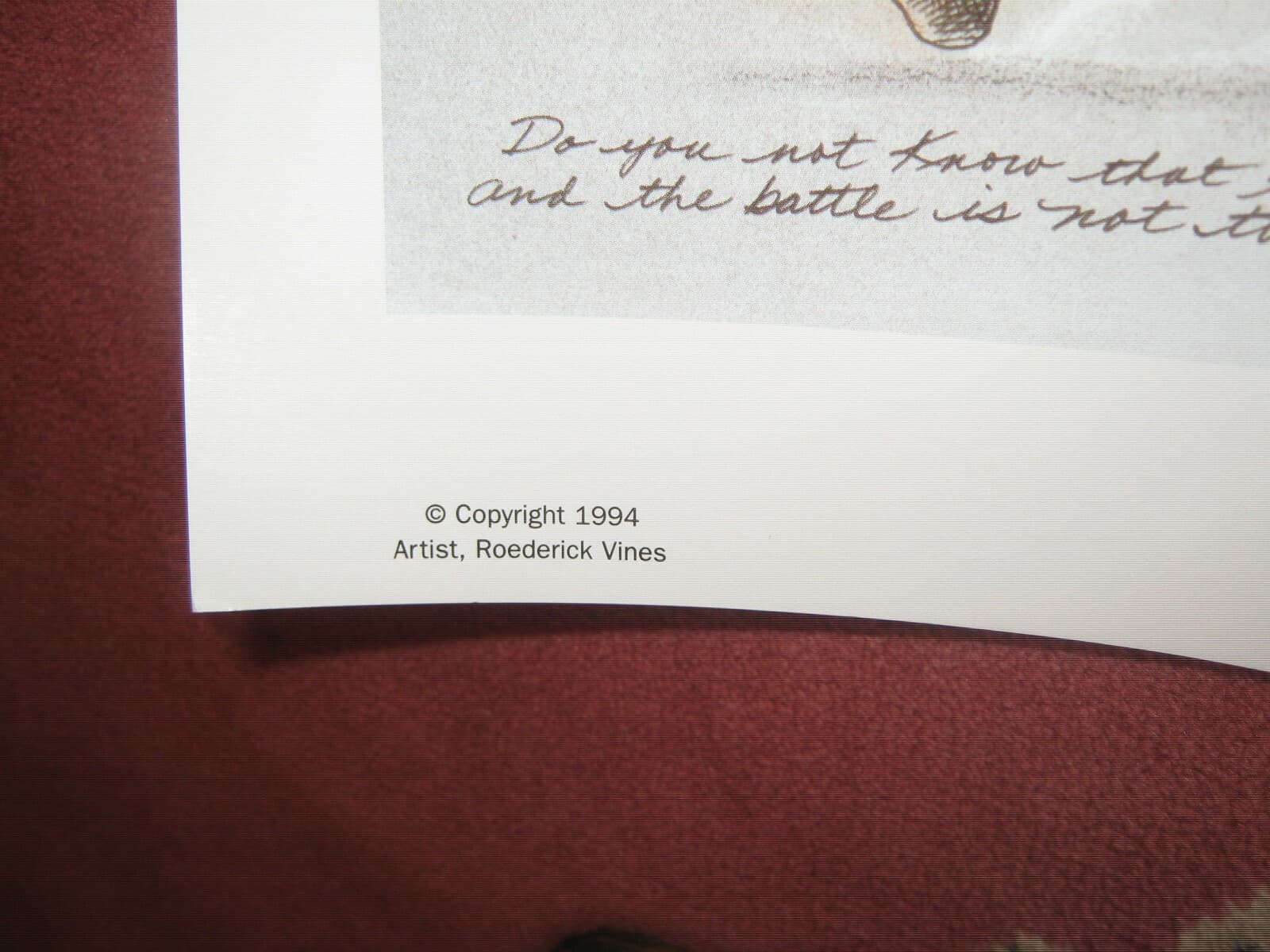 Roederick Vines "RUNNING OUT OF TIME" 1993(17.5" x 35"s) Signed & Clean 5