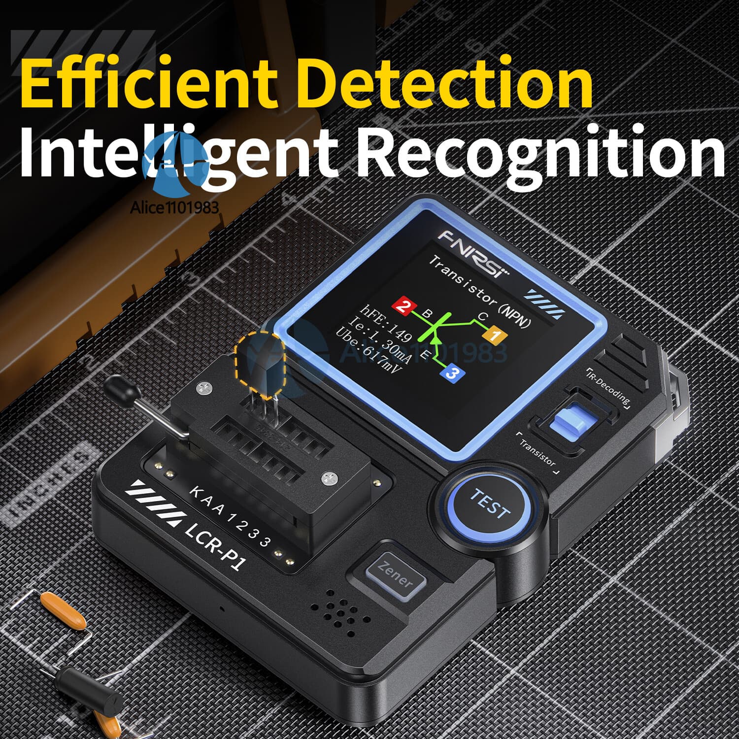 Original FNIRSI LCR-P1 Transistor Tester Diode Triode MOSFET SMD LCR ESR Meter 5