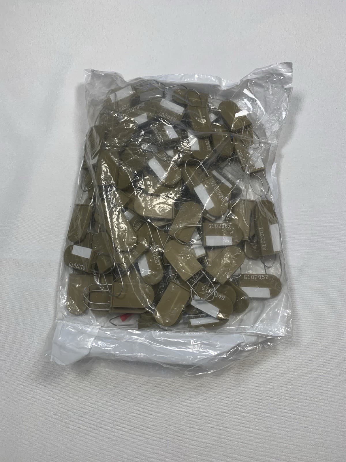 Budco Padlock Metal Wire Security Seal Hasp Tag Pk of 100 (GOLD) /Write on Panel 2