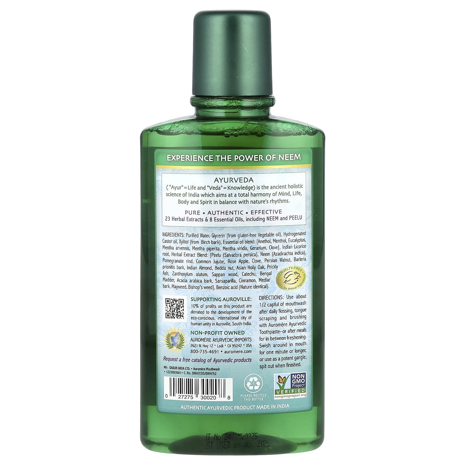 Ayurvedic Mouthwash with Neem & Peelu, Alcohol-Free, 16 oz (473 ml) 2