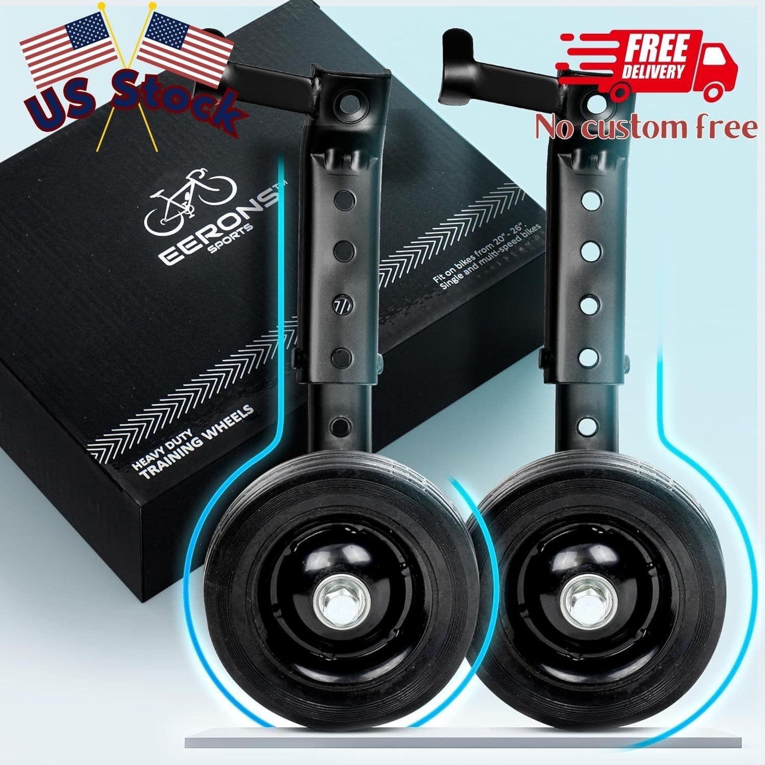 Heavy Duty Adjustable Training Wheel, Fits 24 to 29 Inches Bicycles