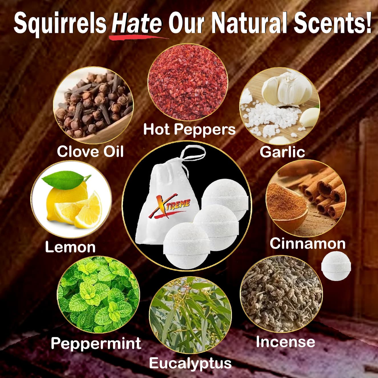 Xtreme Attic Squirrel Repellent. Drives Squirrels Out Fast! 5 PCS 2