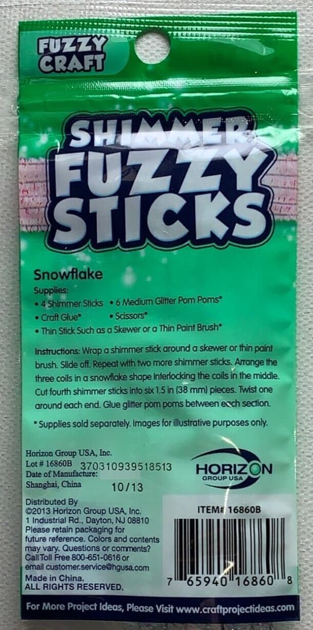 Snowflake Shimmer Pipe Cleaners Fuzzy Sticks 12 Pack Arts Crafts Scrapbook Kids 5