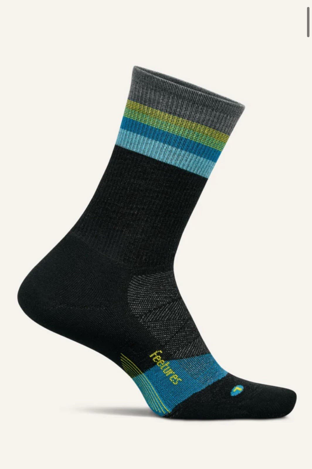 New! Lot Of 6 FEETURES MERINO 10 Mini Crew Max Cushion Black Large 2