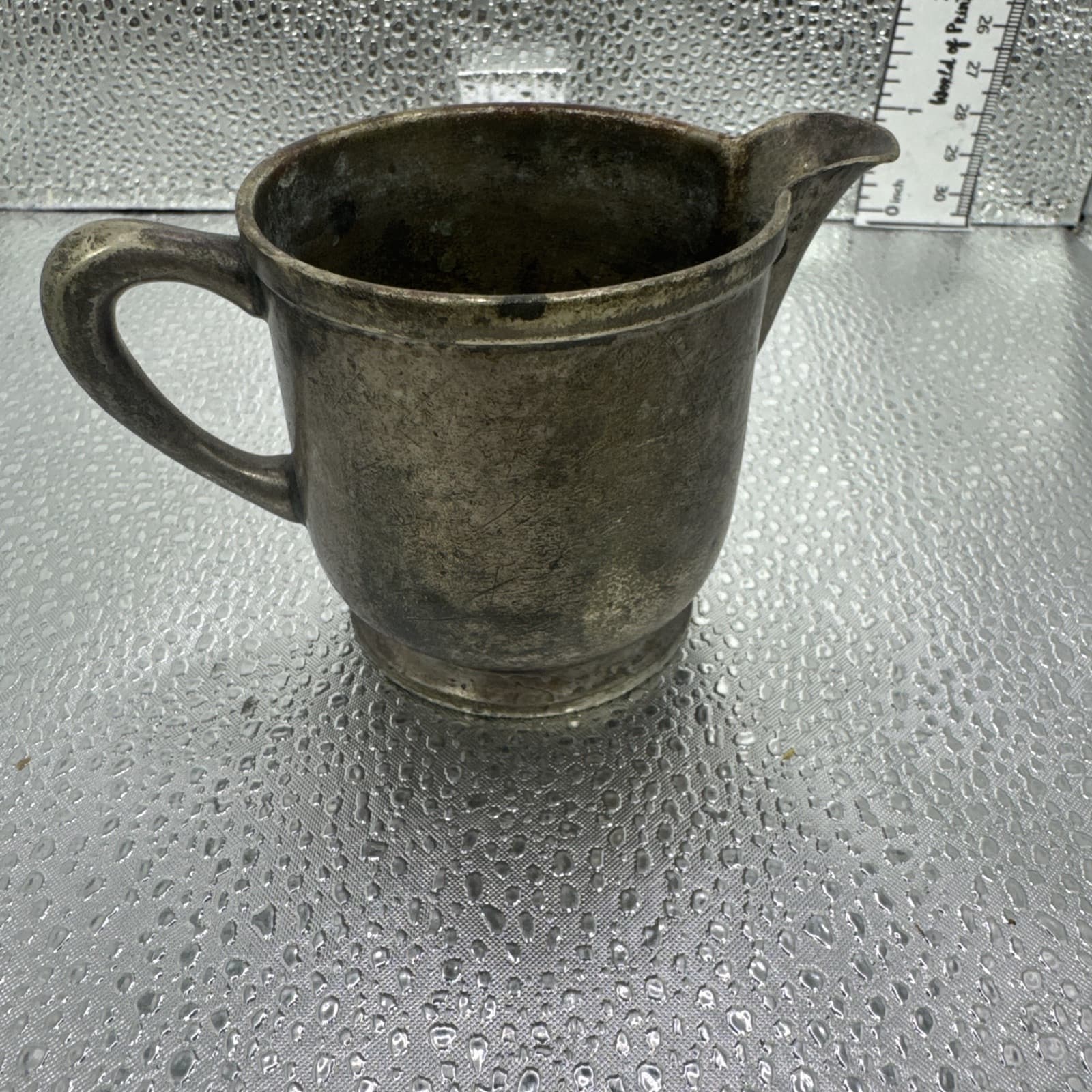 Vintage Wear Brite Nickel Silver Soldered Small Creamer Pitcher Grand Silver Co 3