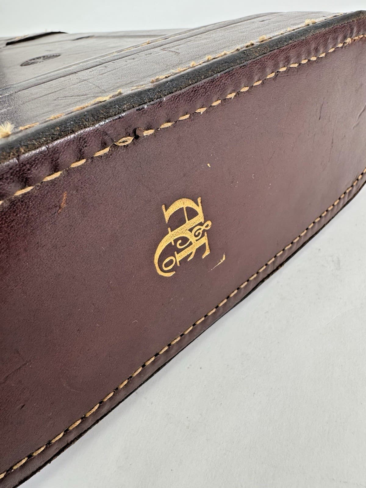 Rare Antique Leg o Mutton Abercrombie Fitch Shotgun Gun Case Leather Tooled 3