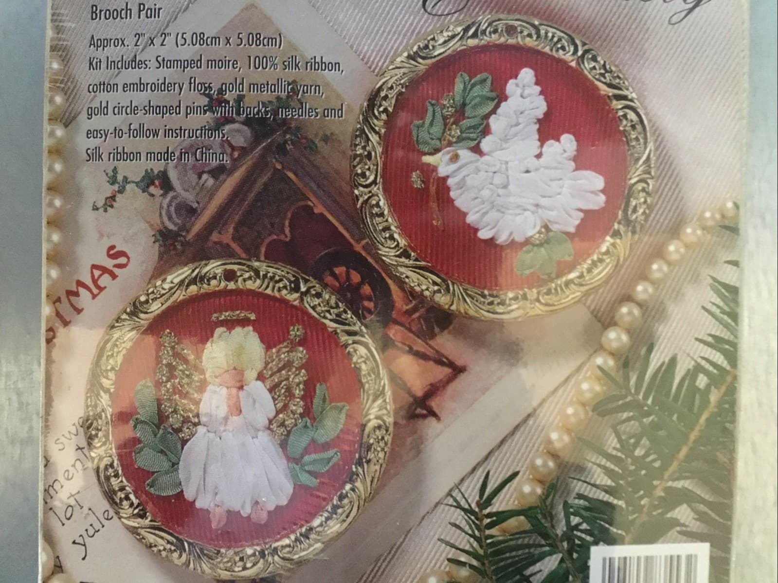 Lot Of 3 Bucilla 100% SILK RIBBON Embroidery Framed Christmas Ornaments Kits 6