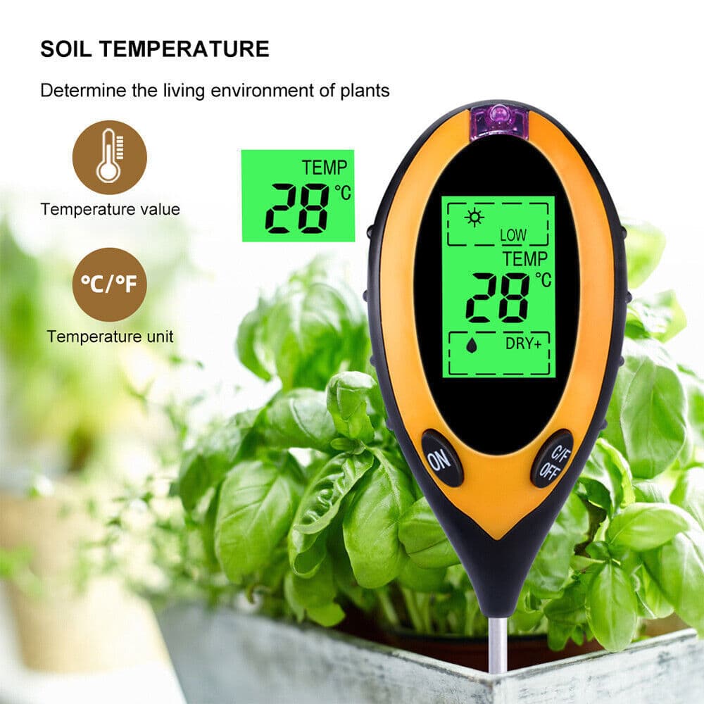 4 in 1 Soil PH Tester Digital Moisture Meter Test for Garden Farm Plant Lawns 4
