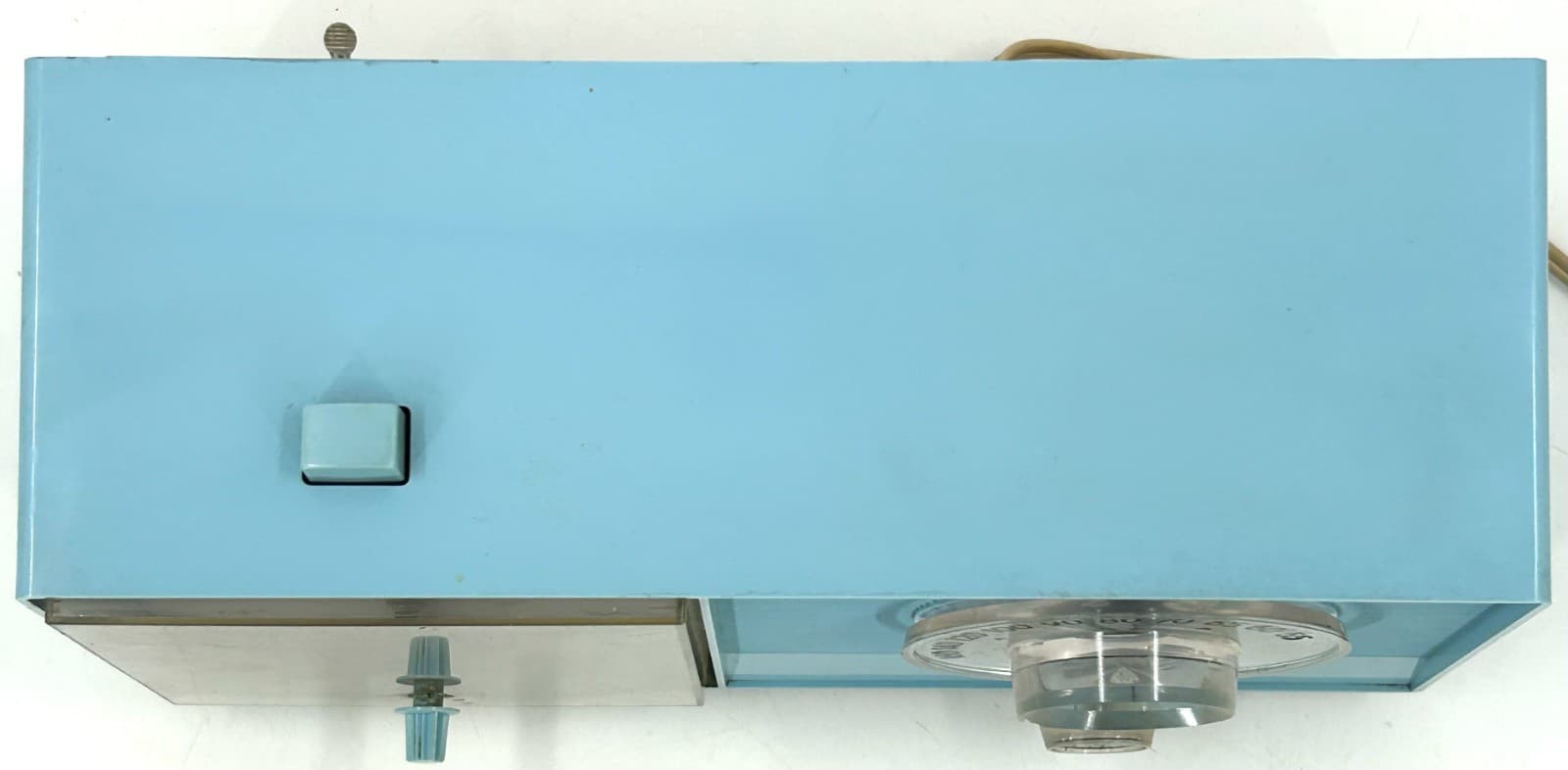 POWDER BLUE Mid Century Jetsons 1959 General Electric Model C-411A Tube AM Clock 4