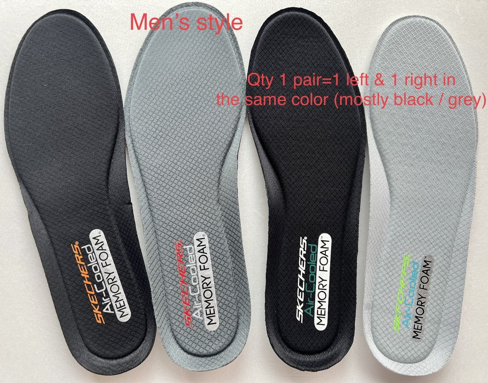SKECHERS MEMORY FOAM AIR COOLED INSOLES FOOTBED INSERTS US MENS /WOMENS 5-14 2