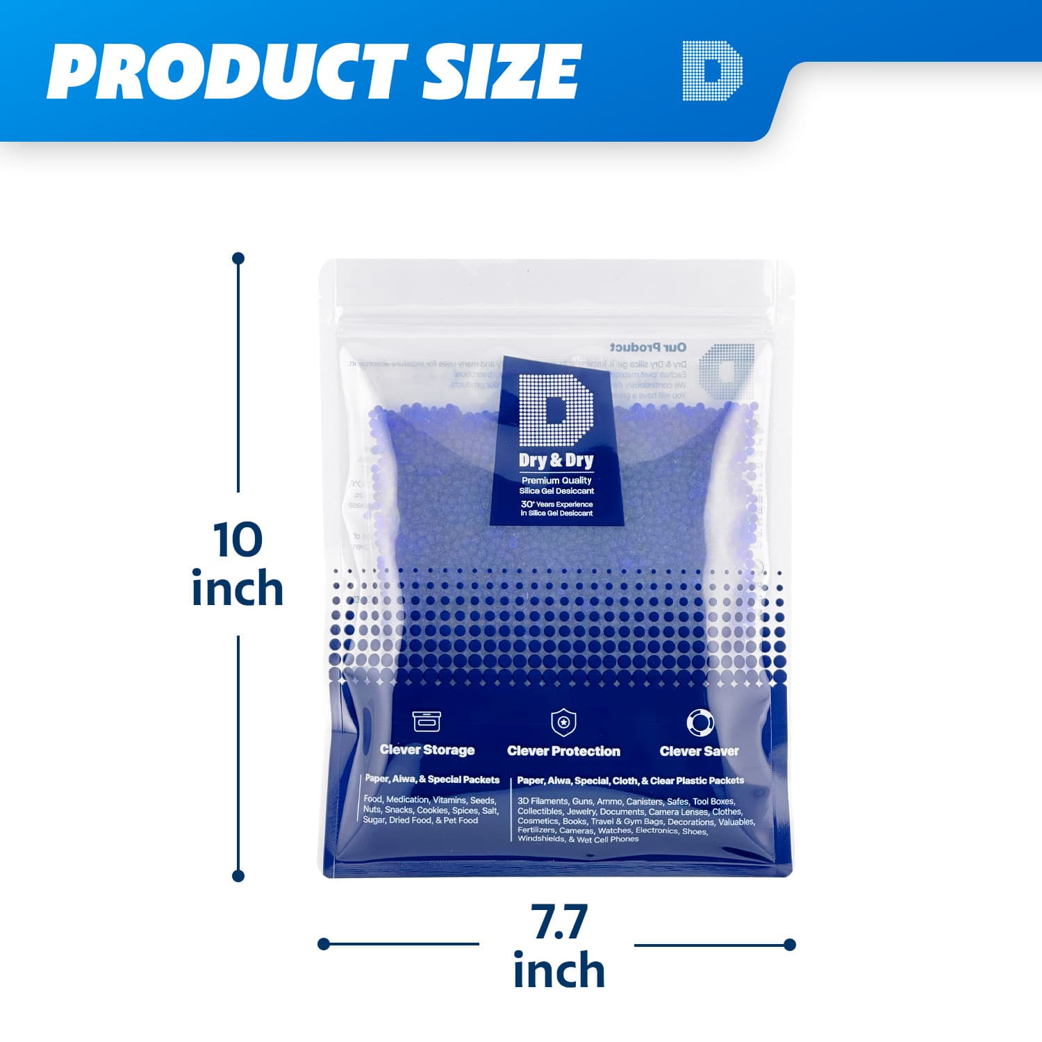 (1.2 LBS) Blue Indicating Silica Gel Beads(Premium) - Double Packaged Protection 5