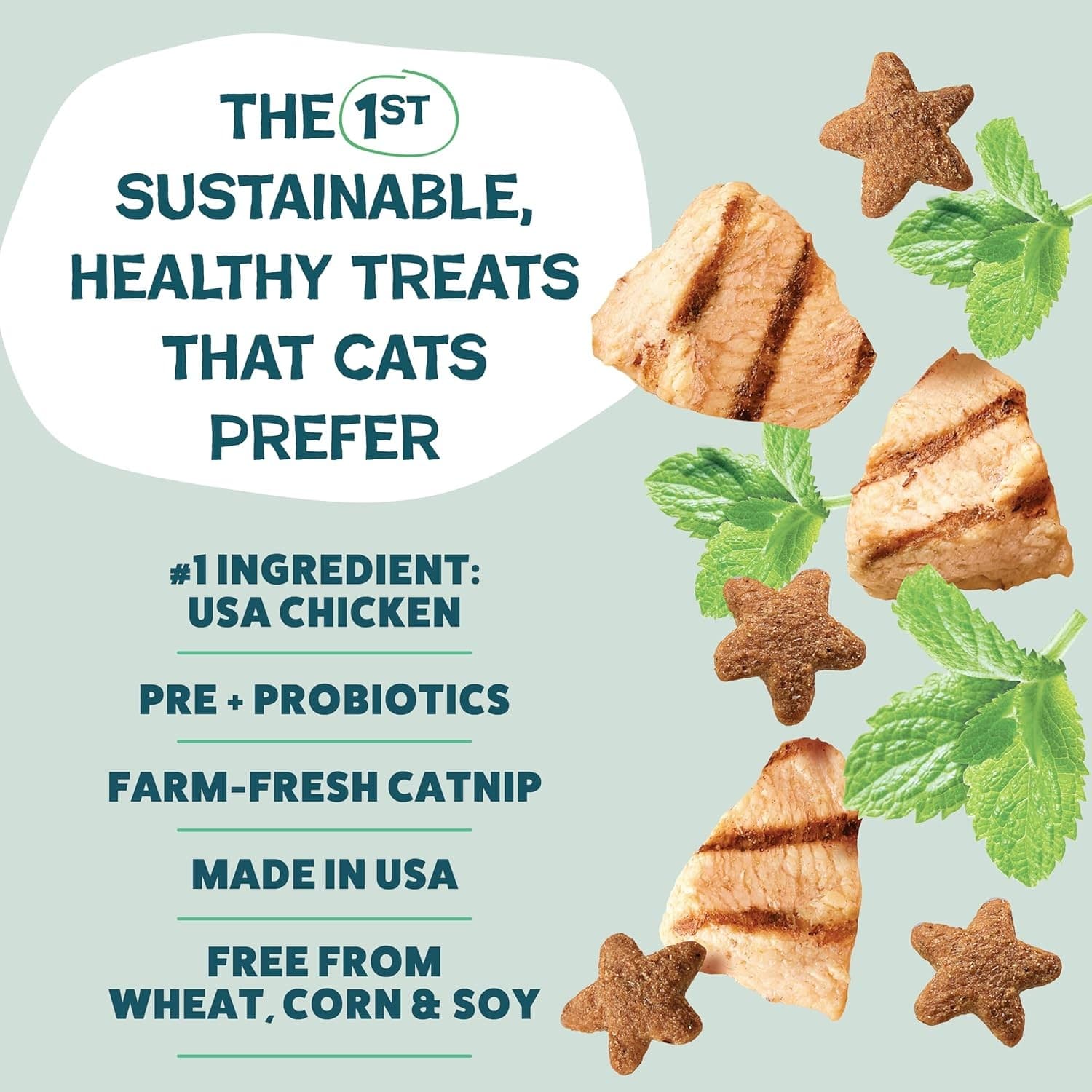 Crunchy Cat Treats - Catnip Treats for Cats with Digestive Support, Natural Ingr 3