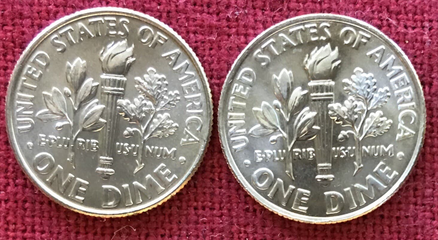 2009 P & D Mint  Roosevelt Dimes - OBW - FROM Uncirculated rolls, 1 DIME of each 4