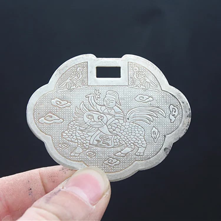 Collect Longevity Lock Piece Pendant Qilin Gift Bronze Lock Piece Pendant