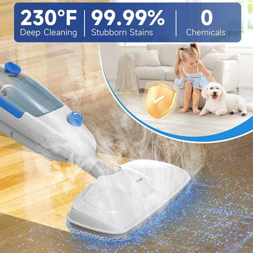 Steam Mop for Floor Cleaning, 10in1 Multi Purpose Handheld Steamer White 3