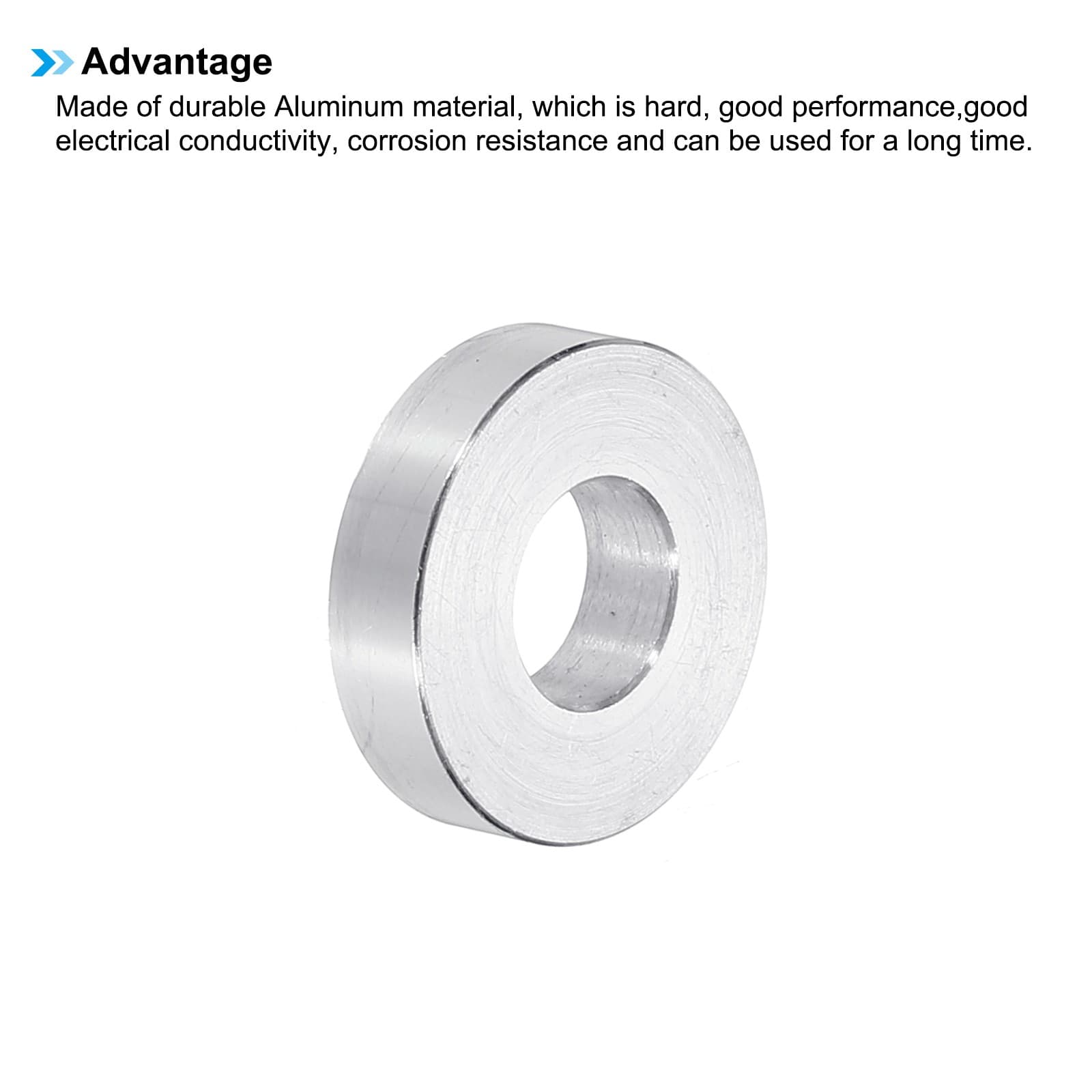 M10 Aluminum Spacers 6 Pcs Metal Spacers Aluminum 10.5mm ID x 24mm OD x 8mm L 4